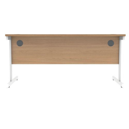 Polaris Rectangular Single Upright Cantilever Desk 1600x800x730mm Norwegian Beech/White KF821650