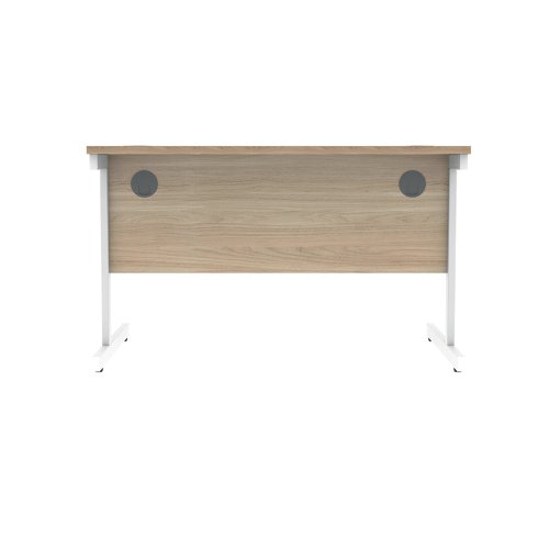 Polaris Rectangular Single Upright Cantilever Desk 1200x800x730mm Canadian Oak/White KF821750