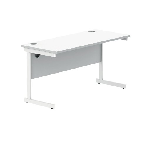 Polaris Rectangular Single Upright Cantilever Desk 1400x600x730mm Arctic White/Arctic White KF821850