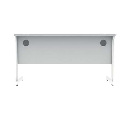 Polaris Rectangular Single Upright Cantilever Desk 1400x600x730mm Arctic White/Arctic White KF821850