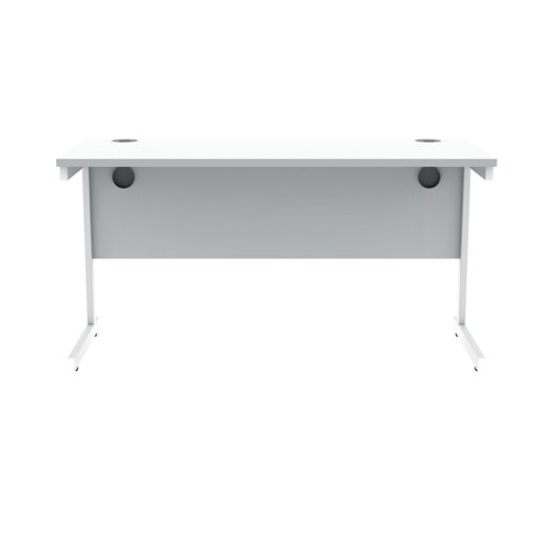 Polaris Rectangular Single Upright Cantilever Desk 1400x600x730mm Arctic White/Arctic White KF821850