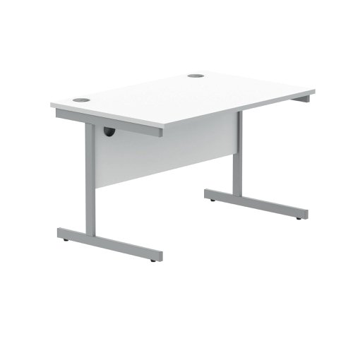 Polaris Rectangular Single Upright Cantilever Desk 1200x800x730mm Arctic White/White KF821870