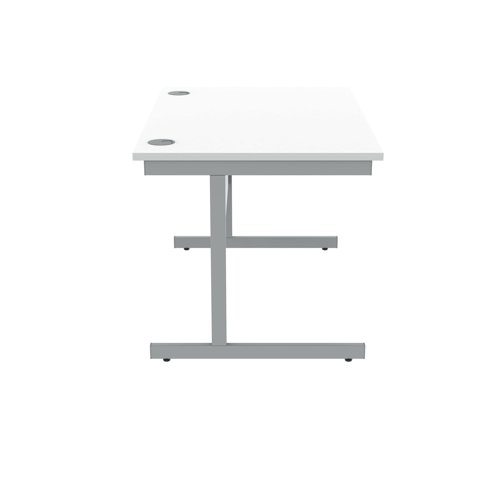 Polaris Rectangular Single Upright Cantilever Desk 1200x800x730mm Arctic White/White KF821870