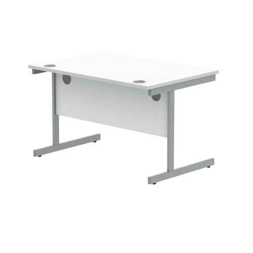 Polaris Rectangular Single Upright Cantilever Desk 1200x800x730mm Arctic White/White KF821870