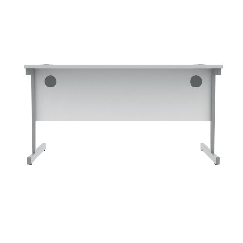 Polaris Rectangular Single Upright Cantilever Desk 1400x800x730mm Arctic White/White KF821880