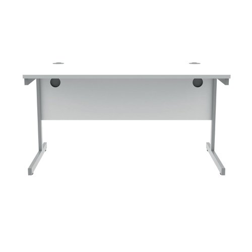 Polaris Rectangular Single Upright Cantilever Desk 1400x800x730mm Arctic White/White KF821880