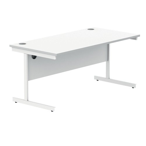 Polaris Rectangular Single Upright Cantilever Desk 1600x800x730mm Arctic White/White KF821890