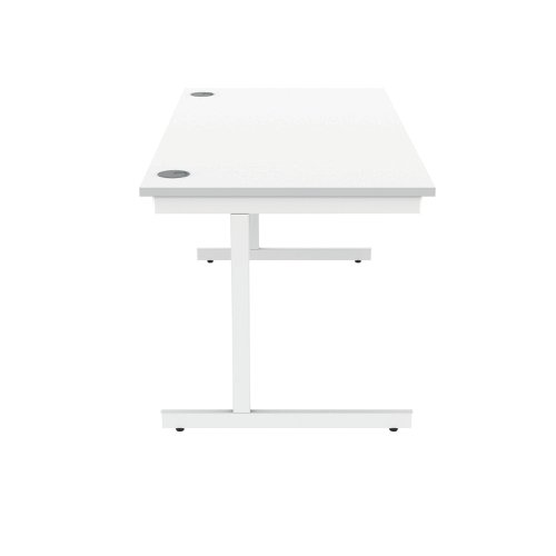 Polaris Rectangular Single Upright Cantilever Desk 1600x800x730mm Arctic White/White KF821890