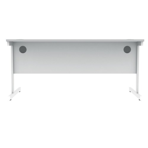 Polaris Rectangular Single Upright Cantilever Desk 1600x800x730mm Arctic White/White KF821890