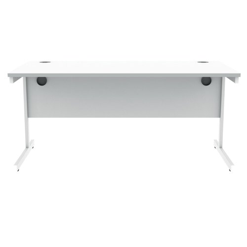 Polaris Rectangular Single Upright Cantilever Desk 1600x800x730mm Arctic White/White KF821890