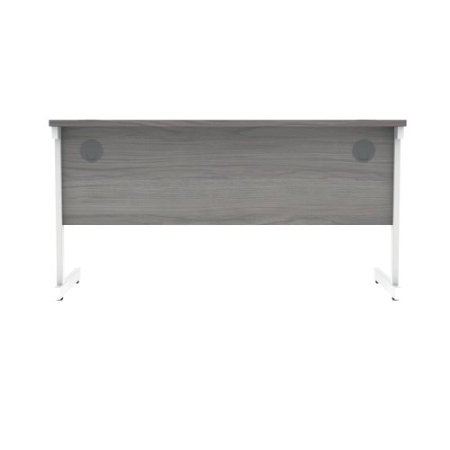 Polaris Rectangular Single Upright Cantilever Desk 1400x600x730mm Alaskan Grey Oak/White KF821970