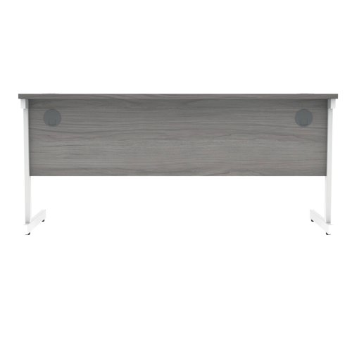 Polaris Rectangular Single Upright Cantilever Desk 1600x600x730mm Alaskan Grey Oak/White KF821980