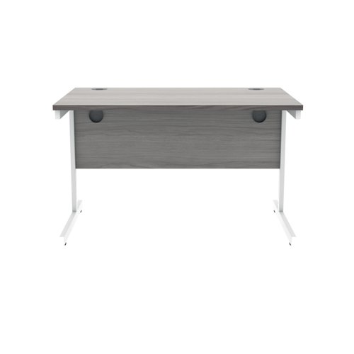 Polaris Rectangular Single Upright Cantilever Desk 1200x800x730mm Alaskan Grey Oak/White KF821990