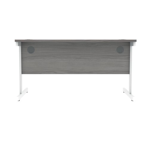 Polaris Rectangular Single Upright Cantilever Desk 1400x800x730mm Alaskan Grey Oak/White KF822000