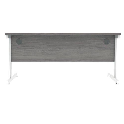 Polaris Rectangular Single Upright Cantilever Desk 1600x800x730mm Alaskan Grey Oak/White KF822010