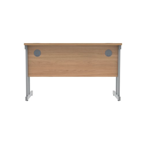 Polaris Rectangular Double Upright Cantilever Desk 1200x600x730mm Norwegian Beech/Silver KF822020