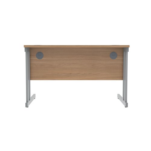 Polaris Rectangular Double Upright Cantilever Desk 1200x800x730mm Norwegian Beech/Silver KF822050