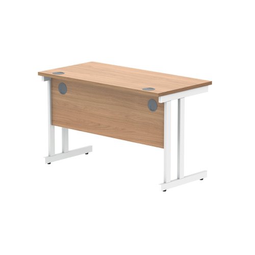 Polaris Rectangular Double Upright Cantilever Desk 1200x600x730mm Norwegian Beech/White KF822100