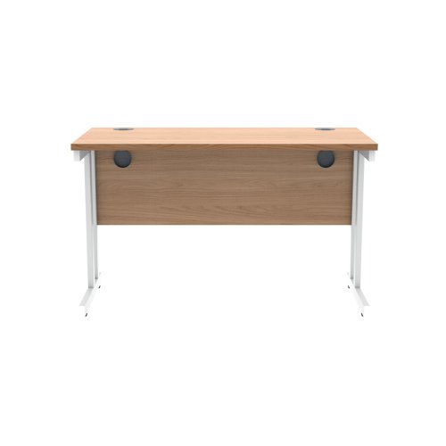 Polaris Rectangular Double Upright Cantilever Desk 1200x600x730mm Norwegian Beech/White KF822100