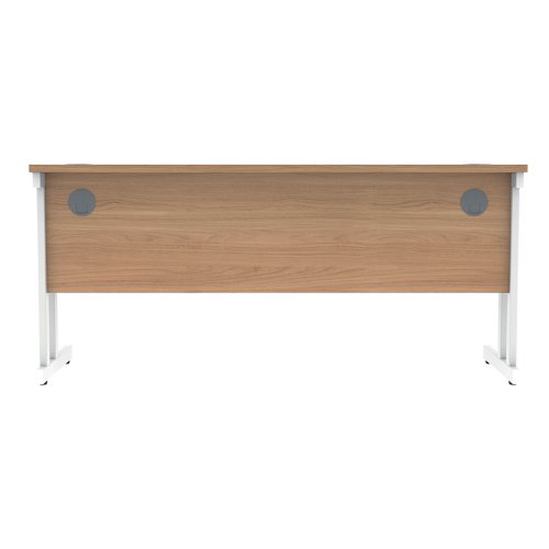 Polaris Rectangular Double Upright Cantilever Desk 1600x600x730mm Norwegian Beech/White KF822120