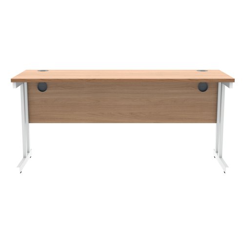 Polaris Rectangular Double Upright Cantilever Desk 1600x600x730mm Norwegian Beech/White KF822120