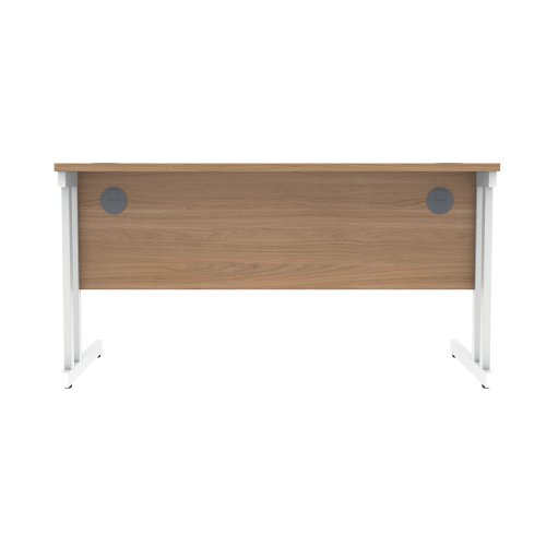 Polaris Rectangular Double Upright Cantilever Desk 1400x800x730mm Norwegian Beech/White KF822140