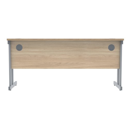 Polaris Rectangular Double Upright Cantilever Desk 1600x600x730mm Canadian Oak/Silver KF822200