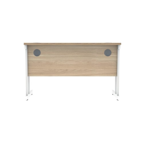 Polaris Rectangular Double Upright Cantilever Desk 1200x600x730mm Canadian Oak/White KF822260