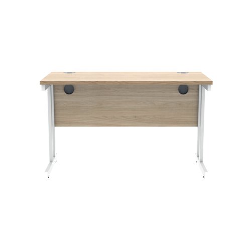 Polaris Rectangular Double Upright Cantilever Desk 1200x600x730mm Canadian Oak/White KF822260