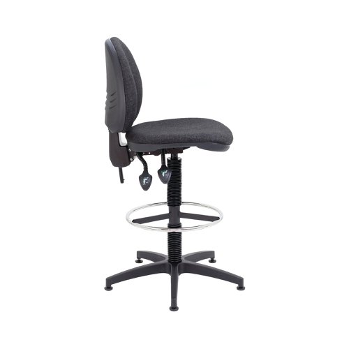 Jemini Medium Back Operator Chair Fixed D-Kit Charcoal KF822461