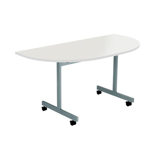 Jemini D-End Tilt Table 1400x700x720mm White/Silver KF822462