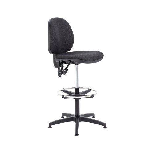 Jemini Medium Back Draughtsman Chair with Adjustable D-Kit Charcoal KF822471