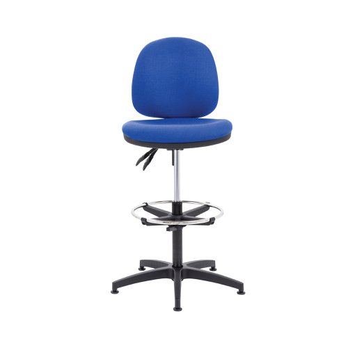 Jemini Medium Back Draughtsman Chair with Adjustable D-Kit Royal Blue KF822501