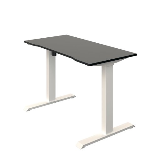 Okoform Single Motor Sit/Stand Heated Desk 1200x600x734-1234mm Black/White KF822542