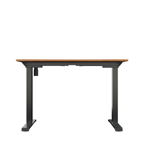 Okoform Single Motor Sit/Stand Heated Desk 1200x600x734-1234mm Nova Oak/Black KF822582