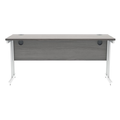 Polaris Rectangular Double Upright Cantilever Desk 1600x600x730mm Alaskan Grey Oak/White KF822600