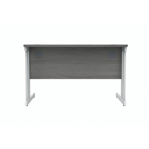 Polaris Rectangular Double Upright Cantilever Desk 1200x800x730mm Alaskan Grey Oak/White KF822610