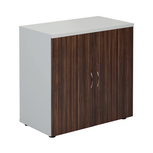 Jemini Cupboard 800x450x800mm White/Dark Walnut KF822691