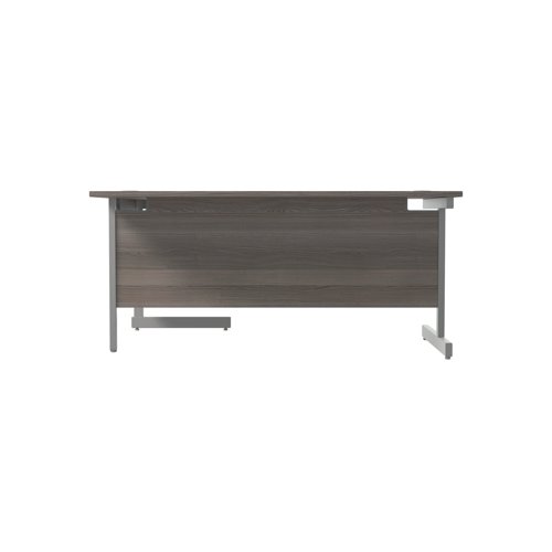 Jemini Radial Right Hand Single Upright Desk 1600x800-1200x730mm Grey Oak/Silver KF822711