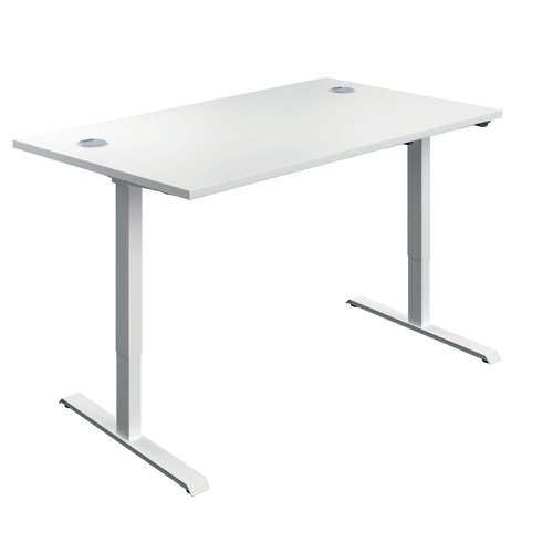 Jemini Economy Single Motor Sit/Stand Desk 1200x800x735-1235mm White/White KF822852