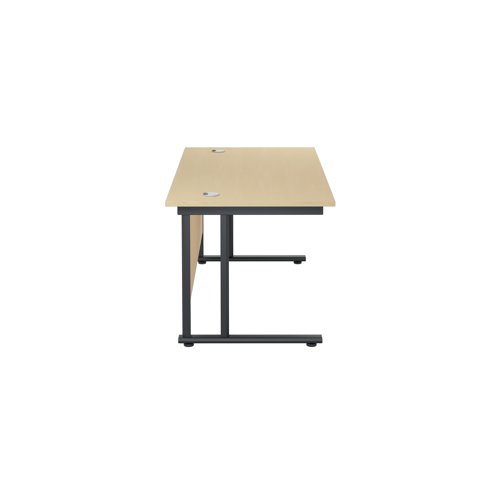 Jemini Rectangular Double Upright Cantilever Desk 1200x800x730mm Maple/Black KF823049