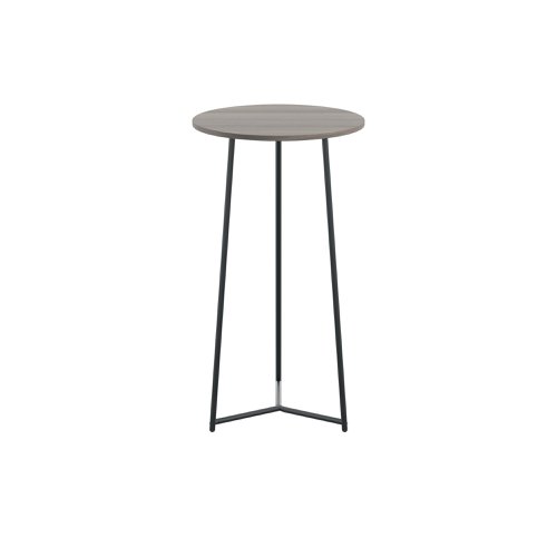 Jemini Trinity High Table 600x600x1110mm Grey Oak/Black KF823520