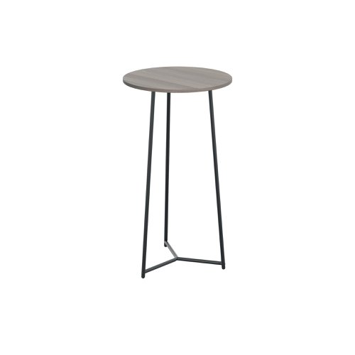 Jemini Trinity High Table 600x600x1110mm Grey Oak/Black KF823520