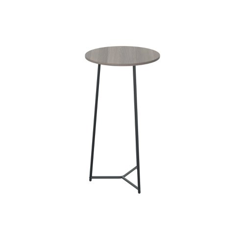 Jemini Trinity High Table 600x600x1110mm Grey Oak/Black KF823520