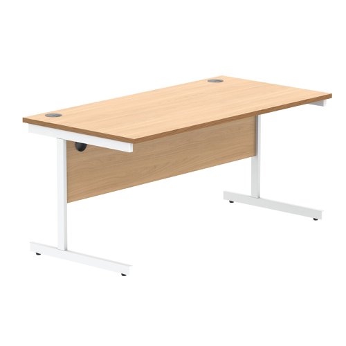 Astin Rectangular Single Upright Cantilever Desk 1600x800x730 Norwegian Beech/Arctic White KF824350