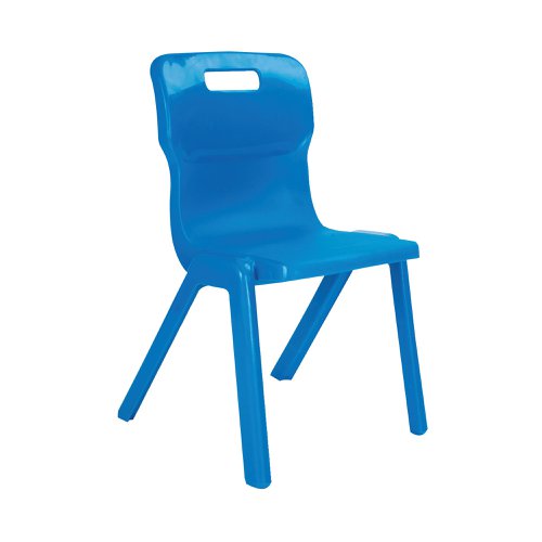 Titan One Piece Classroom Chair 363x343x563mm Blue (Pack of 10) KF838705