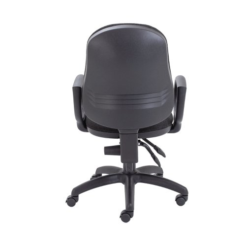 First High Back Operators Chair with Fixed Arms 640x640x985-1175mm Charcoal KF839242