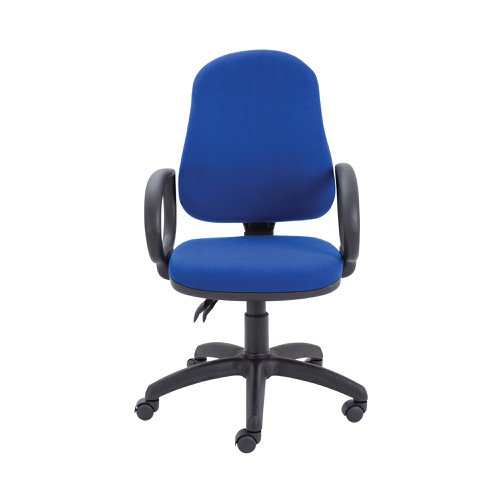 First High Back Operators Chair with Fixed Arms 640x640x985 1175mm Blue KF839243