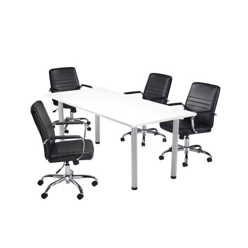 Jemini Rectangular Meeting Table 1800x800x730mm White KF840187