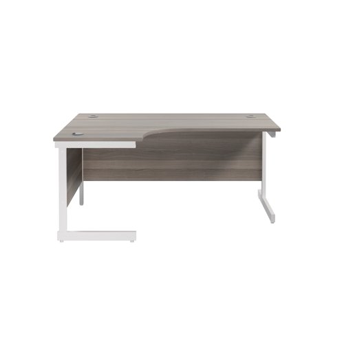 Jemini Radial Left Hand Single Upright Desk 1800x800-1200x730mm Grey Oak/White KF846004